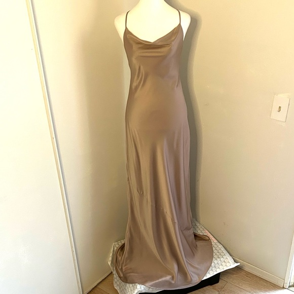 Show Me Your MuMu Dresses & Skirts - Show Me Your MuMu Taupe Floor Length Formal Prom Special Occassion Slip Dress